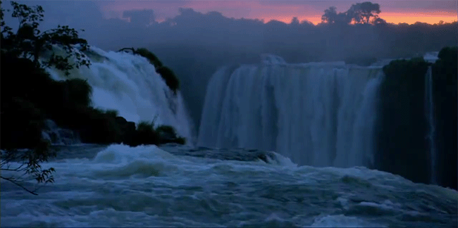 Waterfall-sunset